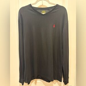 Polo Ralph Lauren Black Long Sleev V-Neck Shirt